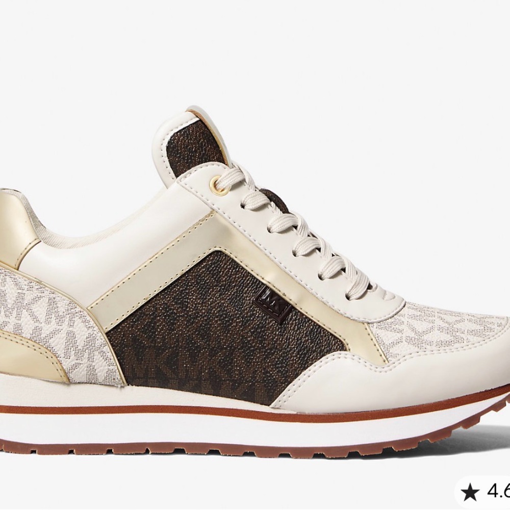 Michael Kors Beige, Gold & Brown Sneakers